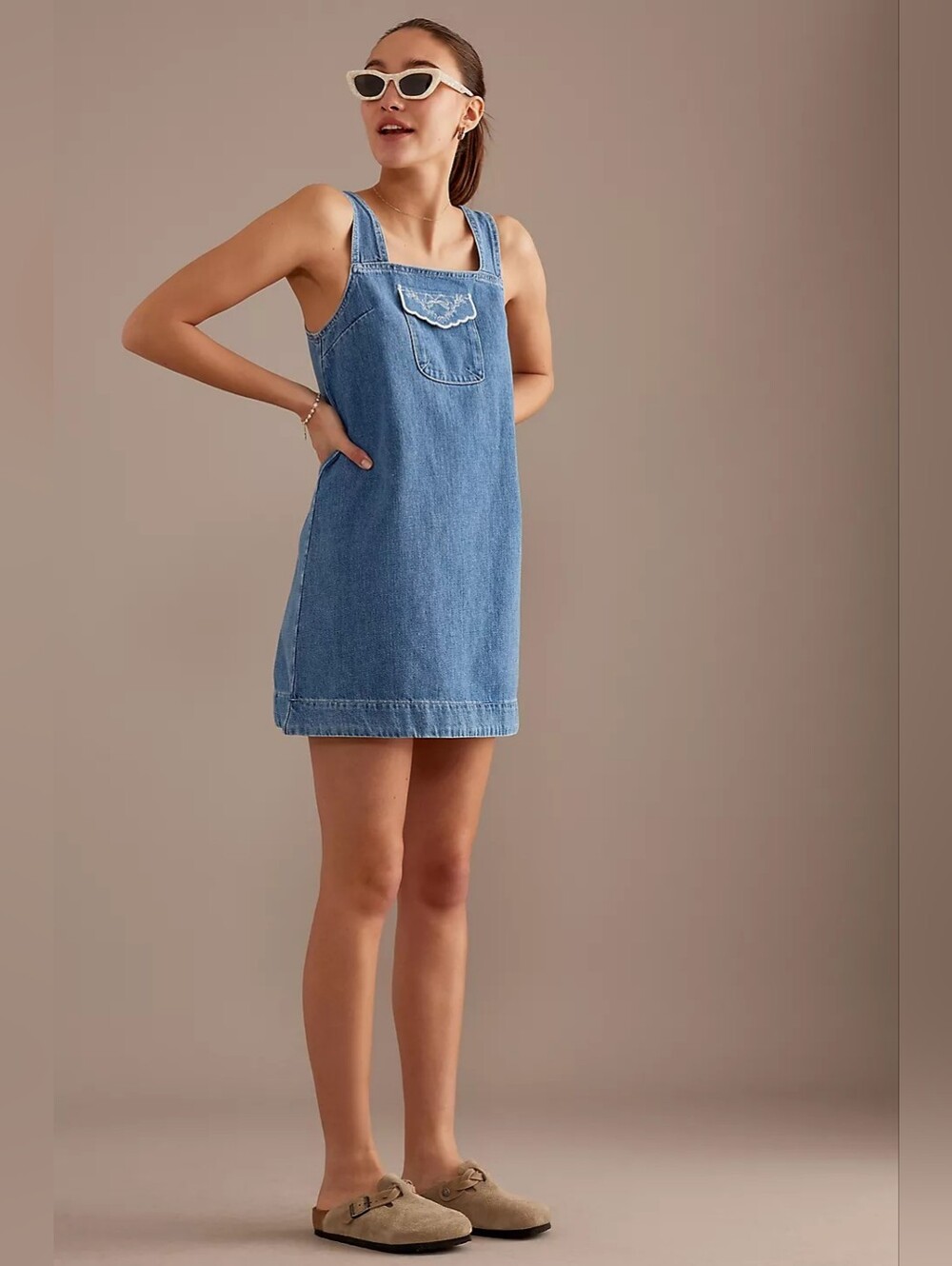 Damson Madder Nancy Denim Pinafore Mini Dress EU Size 8/ US Size 4